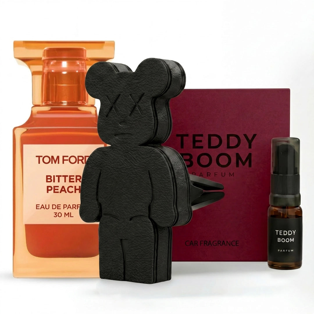 Teddy Boom Bitter Peach «Шкіра» чорний — преміальний ароматизатор для авто
